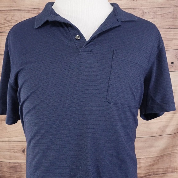 VAN HEUSEN SHORT SLEEVE BLUE STRIPED POLO SHIRT MENS SZ XL - Picture 1 of 6